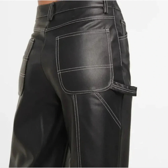 Staud Domino Vegan Leather Cargo Pants size 10 - Picture 3 of 9